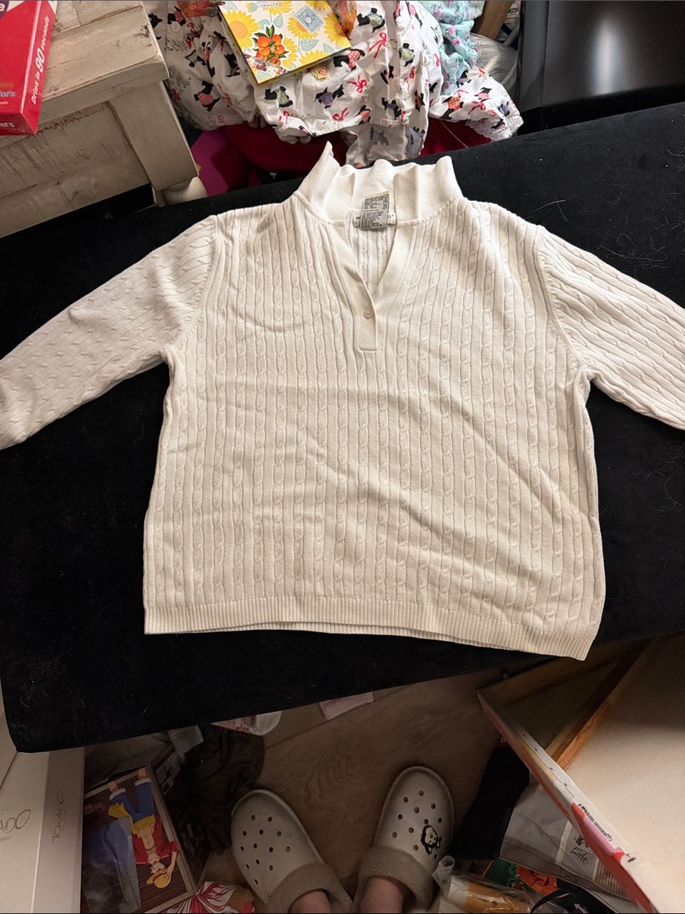 Classic Woman’s Cable-Knit Pullover Sweater - Cream